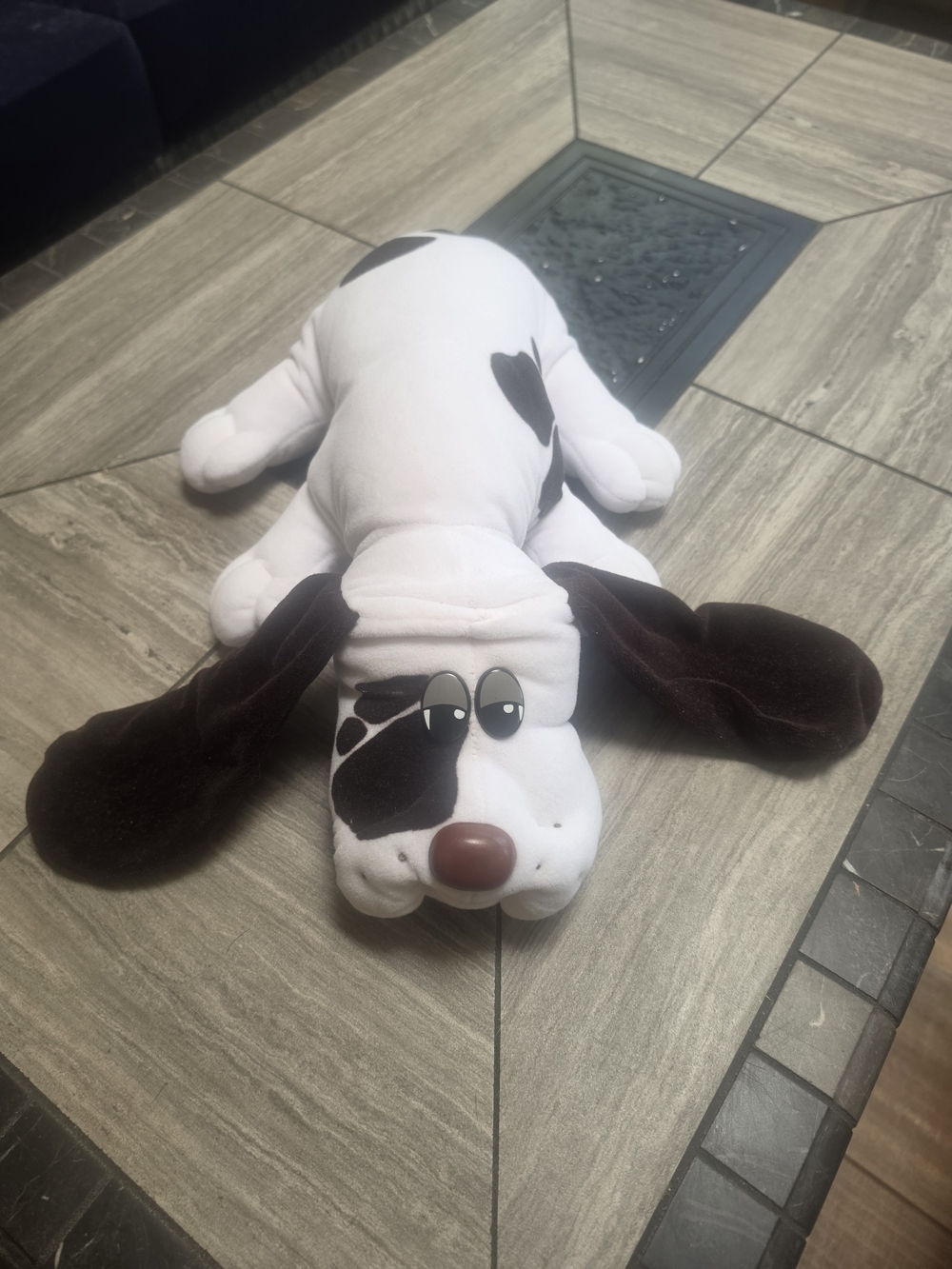Tonka White Plush Dog with Dark Brown Ears & Spots